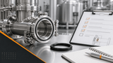 Food grade and FDA O-ring checklist with stainless processing equipment and seal inspection
