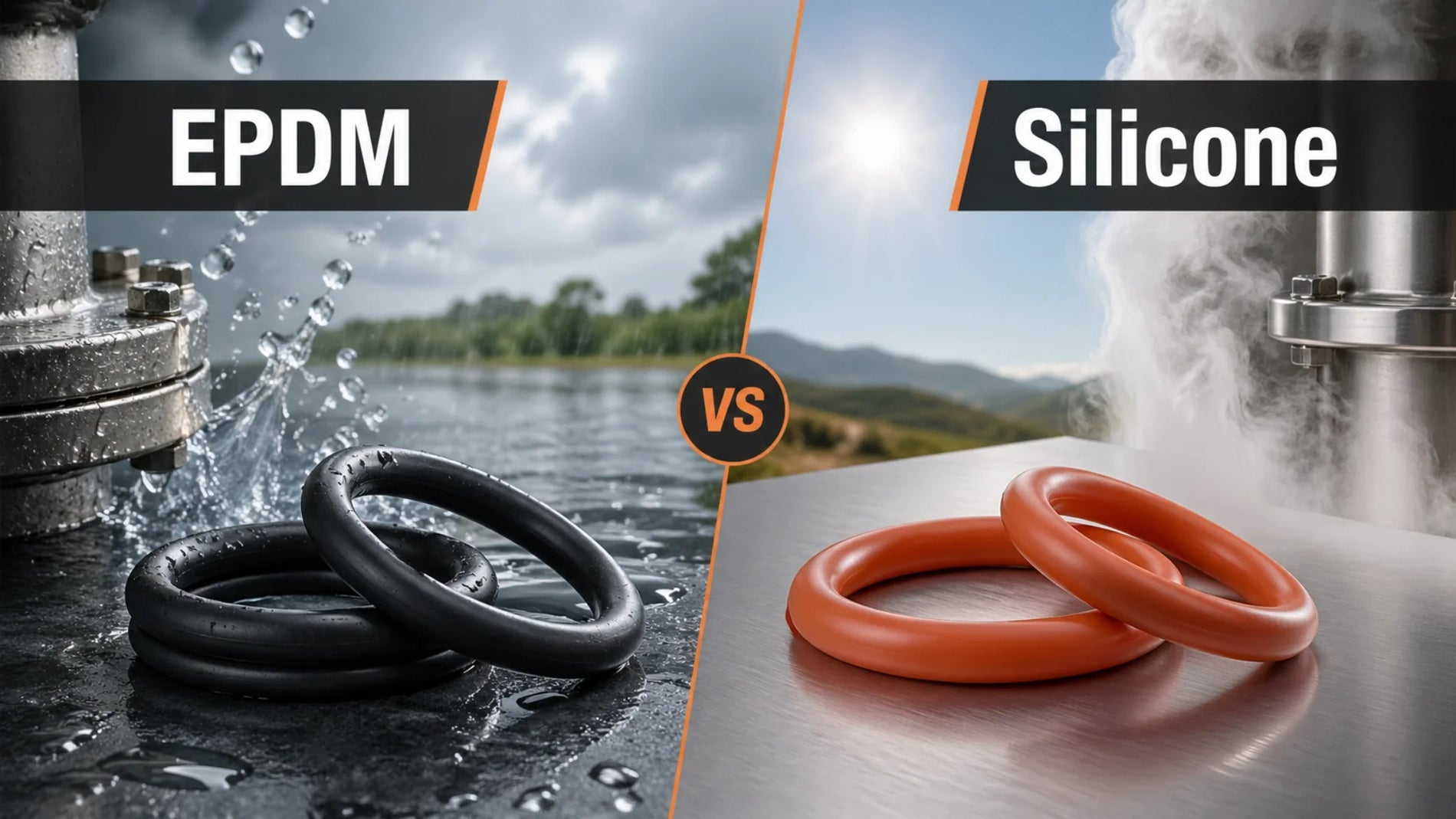 EPDM vs Silicone O-rings comparison for water steam outdoor and flexible sealing applications