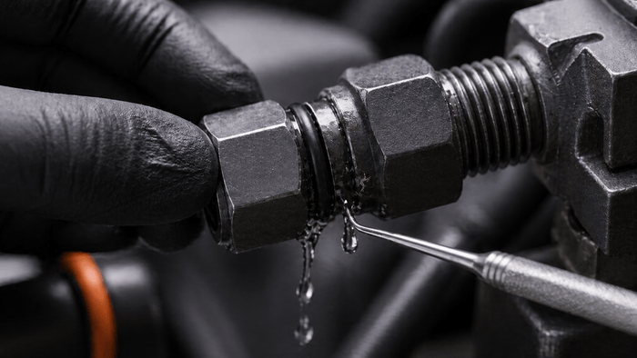 Compatible lubricant being applied to an O-ring before installation