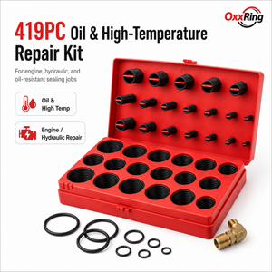 419PC O-ring assortment in red organizer case