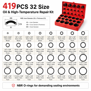 419PC O-ring assortment size chart reference