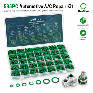 595PC green O-ring assortment in organizer case