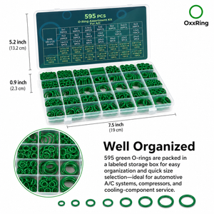 595PC green O-ring assortment size chart reference