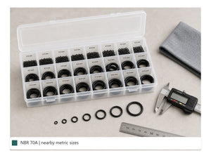 Metric Small O-Ring Trial Kit - NBR 70A organized kit detail image