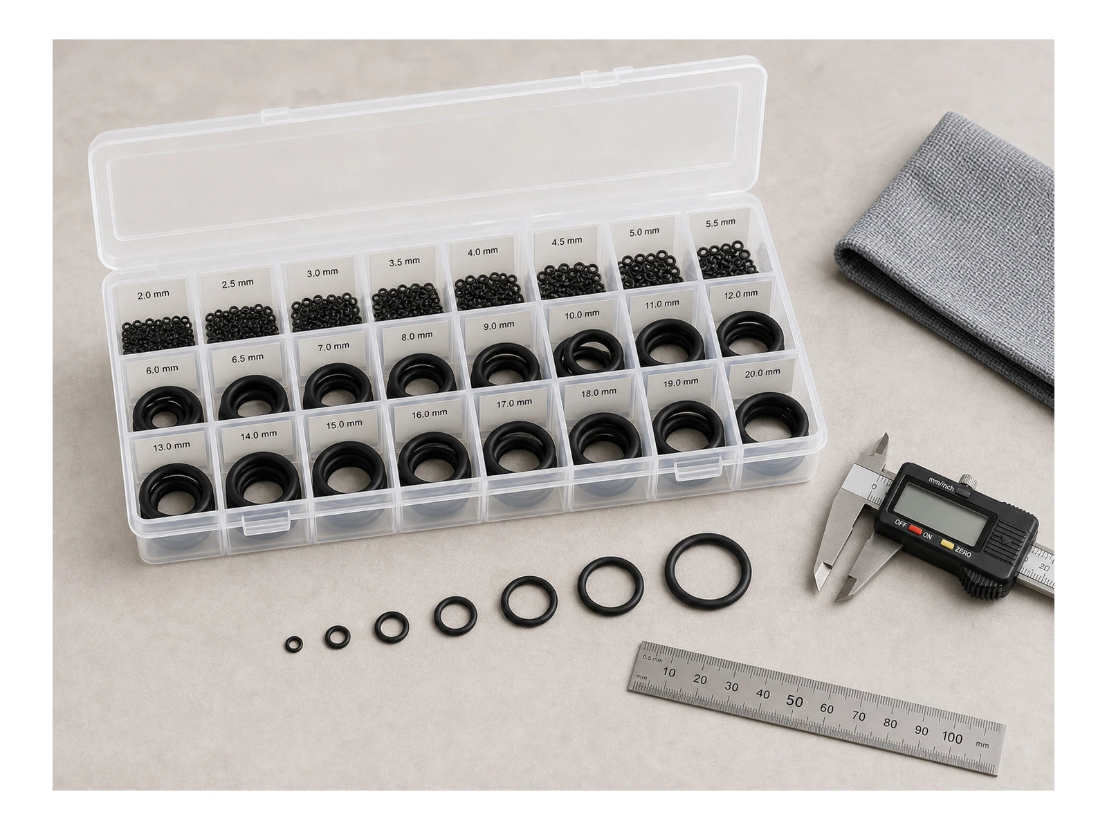 Metric Small O-Ring Trial Kit - NBR 70A compartment box product photo