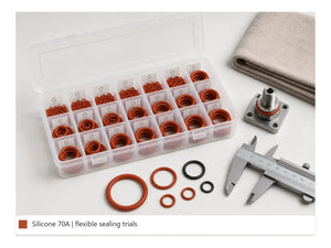 Silicone High-Temp & Flexible O-Ring Kit organized kit detail image