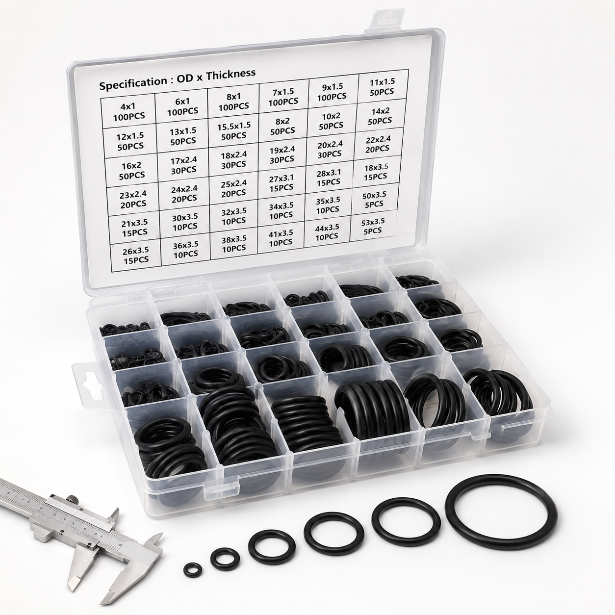 1225PC Black O-Ring Assortment product kit image