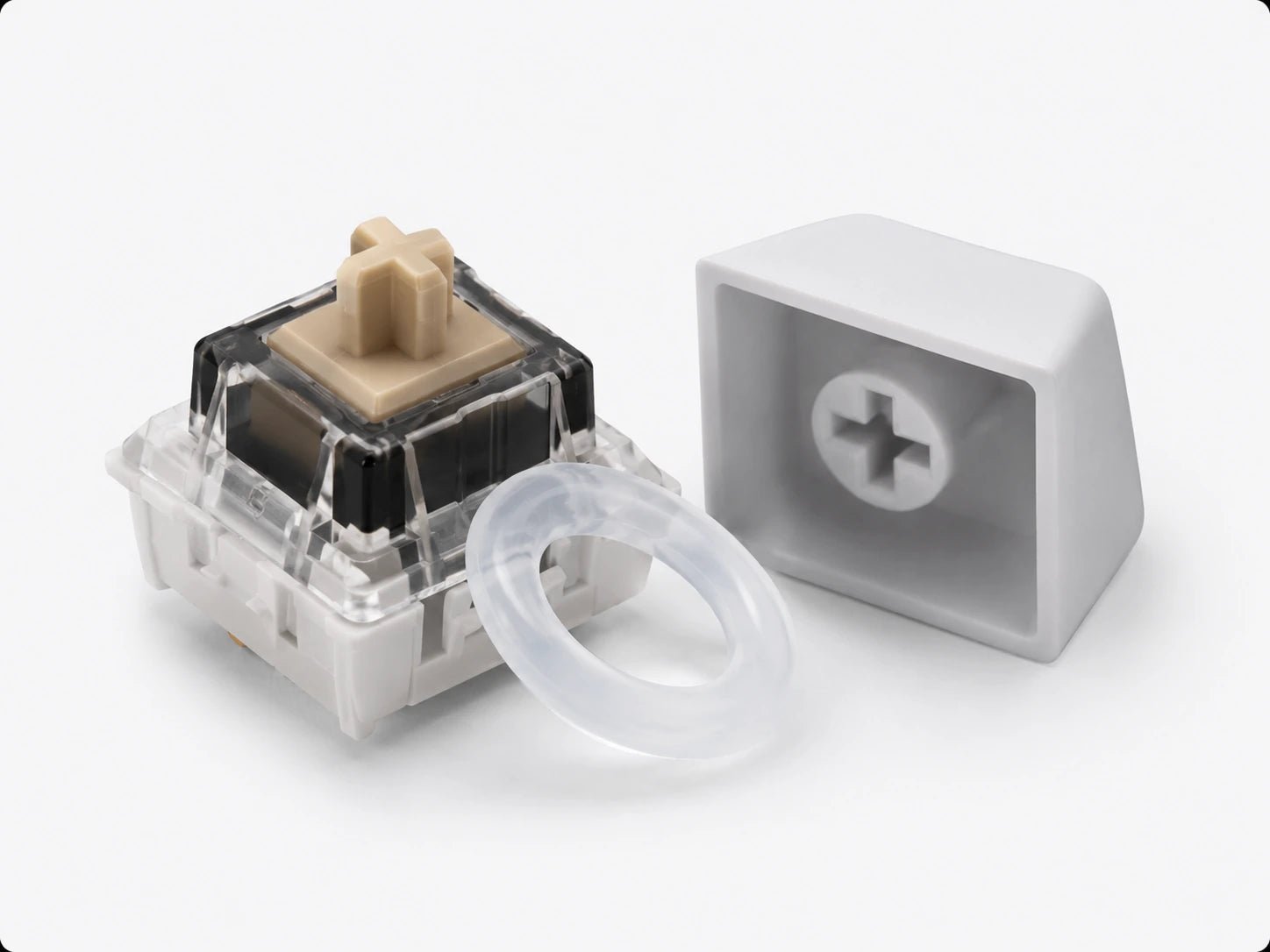 Mechanical keyboard switch with silicone O-ring