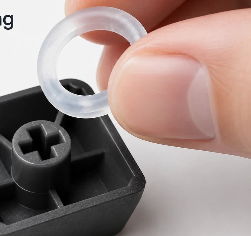 Place the O-ring on the keycap stem