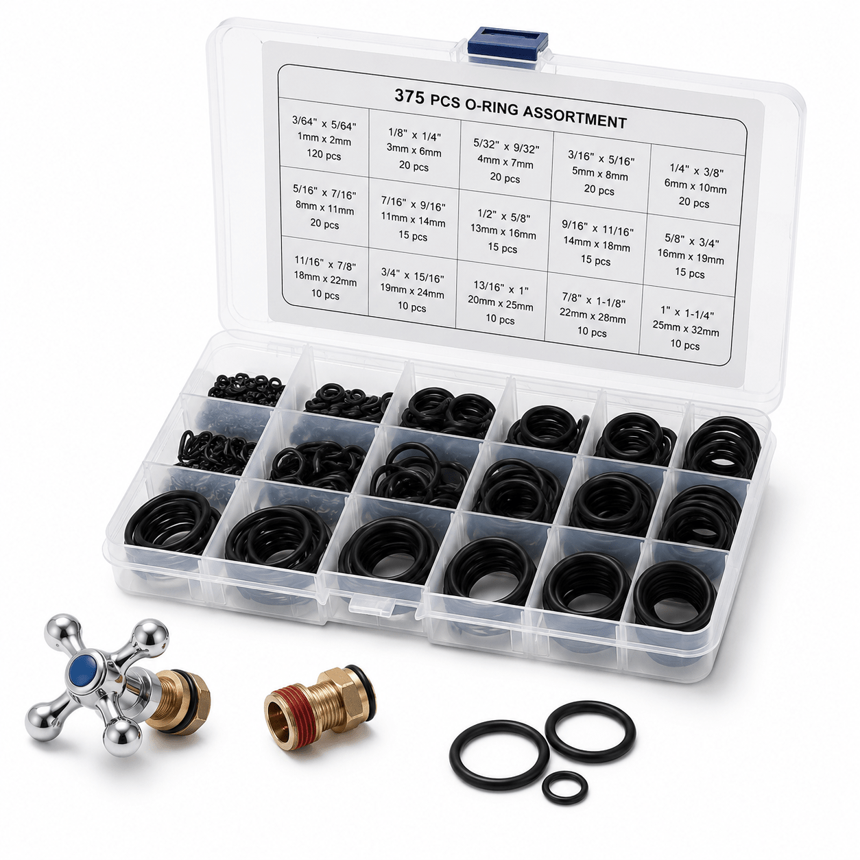 375PC Home & Faucet Repair Kit organized repair kit